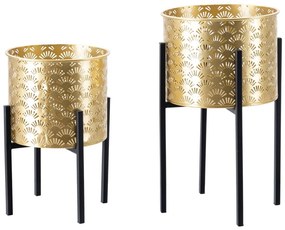 Set di 2 portavasi in oro, altezza 38 cm Glissy - Mauro Ferretti