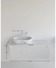 Mobile da bagno sotto lavabo MADERO grafite laccato L 120.5 x H 46 x P 46 cm 1 cassetto, lavabo non incluso