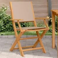 Sedie da Giardino 2pz Tortora Legno Massello Acacia e Tessuto 367671