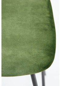 Sgabello da bar in velluto verde 92 cm Emma - Light &amp; Living