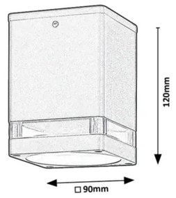 Rabalux 7818 - Faretto da esterno ZOMBOR 1xGU10/35W/230V quadrato IP54