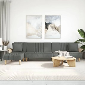 Divano Letto A L Grigio Scuro 279x140x70 Cm İn Tessuto /