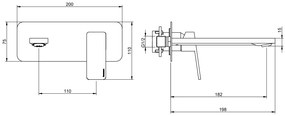 Treemme Pa36 RWIT8BA5CC01 miscelatore monocomando lavabo 182 mm senza parte incasso cromo