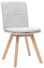 Sedia scandinava tessuto grigio chiaro gambe legno chiaro set di 2 THEA