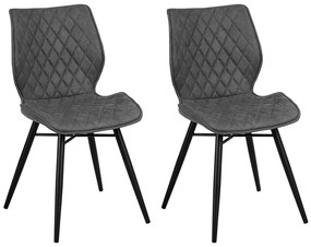 Set di 2 sedie da pranzo tessuto grigio LISLE Beliani