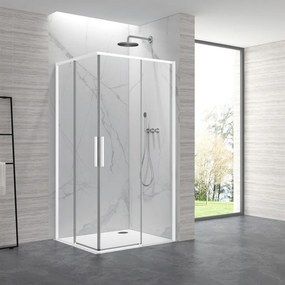 Box doccia 70x90cm angolare porte scorrevoli finitura bianca| KLA1000W - KAMALU