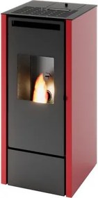 Stufa a pellet ventilata canalizzata PUNTO FUOCO Edda 11 KW rossa