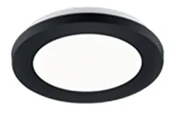 Plafoniera nera 17 cm incl. LED dimmerabile a 3 livelli IP44 - Lope