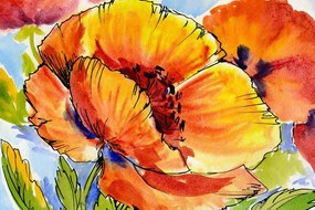 Quadro su tela – Bouquet di fiori di papavero