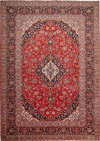 Kashan Tappeto 250 x 350 Blu (Iran) Annodato A Mano