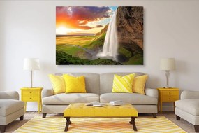 Quadro su tela – Cascata meravigliosa in Islanda