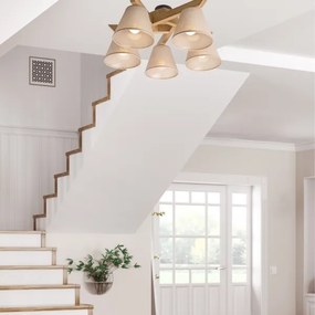 Plafoniera ANTONIO 5xE14/40W/230V rovere