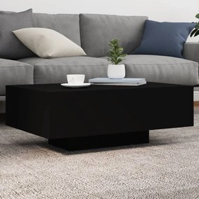 Tavolino Da Soggiorno Con Luci Led Nero 85x55x31 Cm /