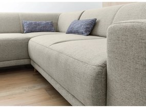 Divano angolare beige allungabile e con contenitore (con penisola a sinistra/a L) Classy Sophie – Miuform