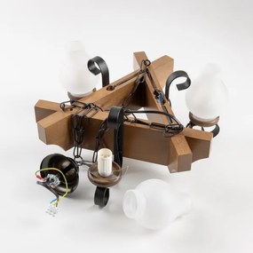 Brilagi - Lampadario a sospensione con catena QUEEN 3xE14/40W/230V faggio/noce