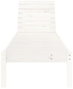 Lettino prendisole bianco 199,5x60x74 cm legno massello di pino