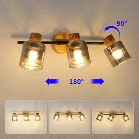 Brilagi - Faretto HYGGE 3xE14/15W/230V legno di caucciù/fumé