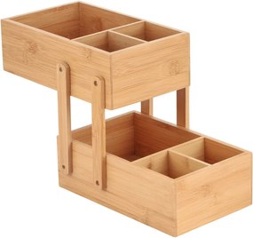 Organizer da bagno di colore naturale in bambù per cosmetici Isalys – MSV