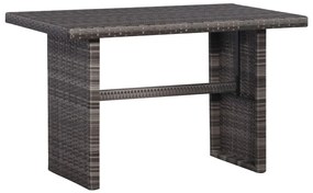 Set da Bistrot 3 pz con Cuscini in Polyrattan Grigio