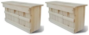 Casette Per Gli Uccelli 2 Pz İn Legno 44x15,5x21,5 Cm /