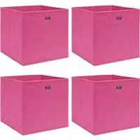 Scatole 4 pz Rosa 32x32x32 cm in Tessuto cod mxl 46675