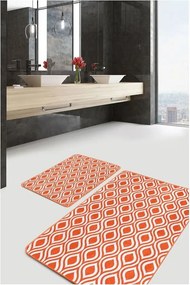 Set di tappetini per il bagno arancioni in velluto 2 pz 60x100 cm – Mila Home