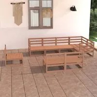 Set Divani da Giardino 8 pz Marrone Miele in Massello di Pino 3075627