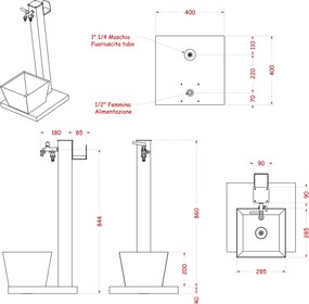 Fontana da Giardino con Rubinetto Base Vaschetta e Portagomma Belfer 42/QRRV Antracite...