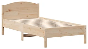 Giroletto con testiera 90x190 cm in legno massello di pino