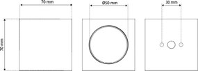 Plafoniera Quadrata 70x70mm h70mm GU10 in Gesso Pitturabile