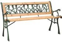 Panchina da Giardino 122 cm in Ghisa e Legno Massello di Abete 312031