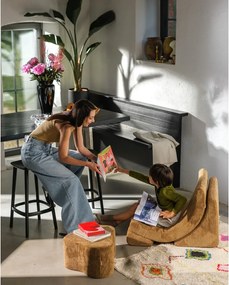 Poltrona per bambini marrone con rivestimento in velluto a coste Moon – Wigiwama