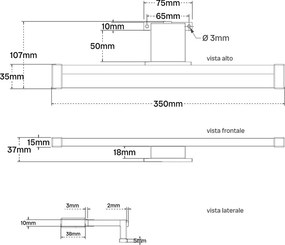 Lampada LED da Specchio 35cm 4W Bidirezionale IP44 Tripla Installazione Colore Bianco Caldo 3.000K