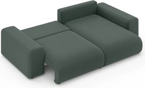 Divano angolare verde scuro allungabile/con contenitore (con composizione variabile) Luma – Ropez