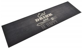Tappeto Da Cucina Lavabile Nero Cucina 45x150 Cm Velluto /