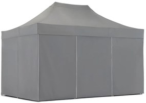 Tenda da giardino espressa Manta 3 x 4,4 m antracite con tende Garden Point
