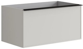 Mobile da bagno sotto lavabo L 80 x H 40 x P 45.5 cm grigio, 2 cassetti Pixel frame