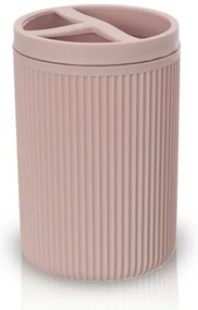 Porta spazzolini da appoggio rosa in plastica Ring