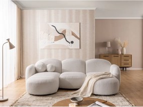 Divano angolare color crema (a U) con rivestimento in bouclé Orbit – Ropez