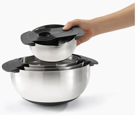 Ciotole in argento lucido in set di 9 pezzi Nest 100 Collection - Joseph Joseph