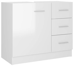 Mobile sottolavabo bianco lucido 63x30x54 cm legno multistrato