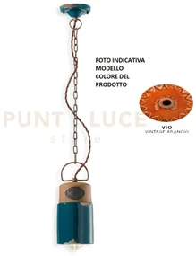 Sospensione industrial vintage arancio c1620vio