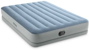 64159 - Materasso Gonfiabile Dura-Beam Mid-Rise Comfort Matrimoniale, con Pompa usb, pvc, Grigio e Azzurro, 152x203x36 cm - Intex