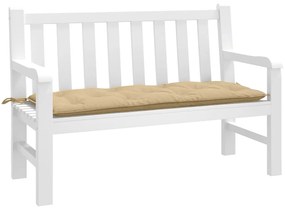 Cuscino Per Panca Da Giardino Beige Mélange 120x50x7cm Tessuto /