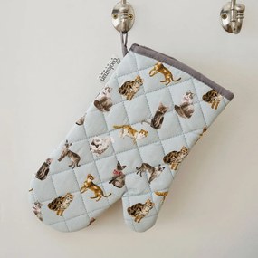 Guanti da cucina in cotone blu Curious Cats - Cooksmart ®