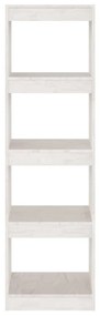 Libreria/divisorio bianco 40x30x135,5 cm legno massello di pino