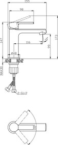 Rubinetto Miscelatore Per Lavabo In Ottone Cromato Tati Karag