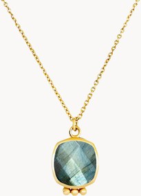 Collana placcata in oro con labradorite Neo