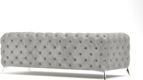 Divano grigio chiaro con rivestimento in velluto 225 cm Chelsea – Ropez