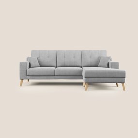 Danish divano angolare REVERSIBILE in tessuto morbido impermeabile T02 grigio chiaro X
